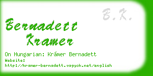 bernadett kramer business card